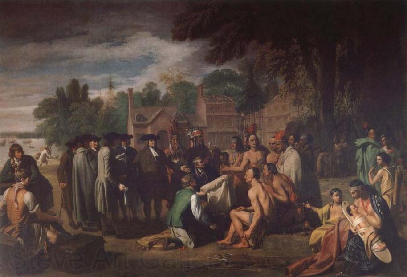 Benjamin West William Penns Friedensvertrag mit den Indianern Norge oil painting art